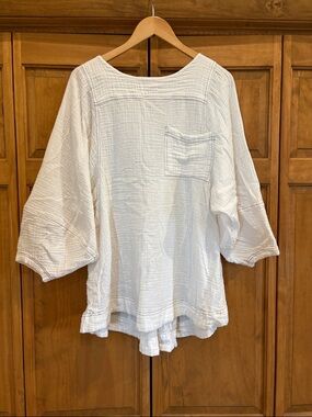 Free People Fernanda White Tunic size Medium
